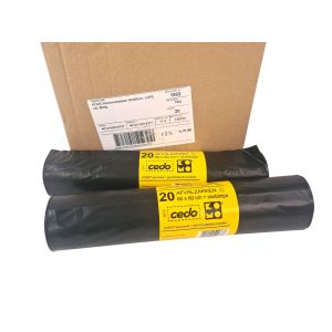 Afvalzakken Komo Sluitstrips 60 x 80cm  50 micrometer, 60 liter