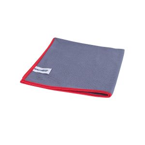 Allure microvezel glas- en metaal reinigingsdoek grijs/rood