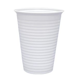 Witte plastic drinkbeker, PS, 180cc, wit