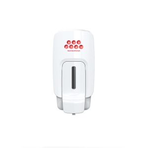 Hand druk dispenser (1000 ml) met desinfectie logo