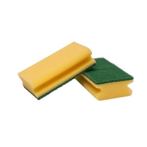Schuurspons met handgreep Geel/Groen