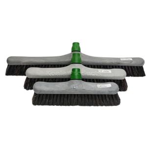 Zaalbezem gemengd haar, grijs met steelverb. groen