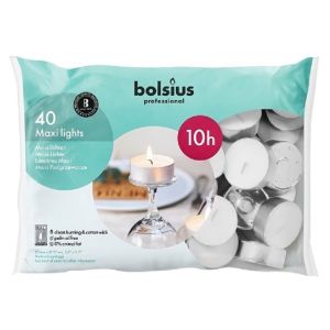 Bolsius Maxi Theelichten zak a 40 stuks, branduren 10 uur