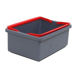 Ivo Giotto rechthoekig emmer met Rode hendel L31xB22xH12cm