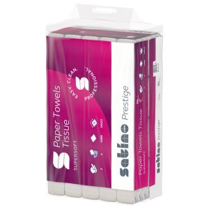 Satino Prestige Handdoek zz-vouw, Eco label cellulose 2 lagen 24x23cm 4000st