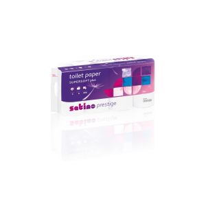Satino Prestige Toiletrollen Supersoft Plus 48 rollen van 6x8 rollen 2 laags