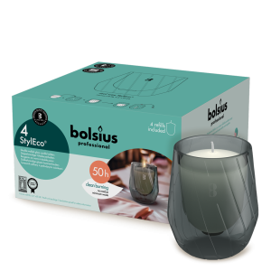 Bolsius Professional StylEco houder Grijs 4 Stuks