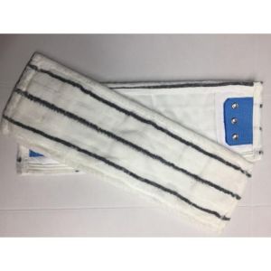 Vlakmop microvezel Wit/Grijs met insteekvak/ flap /3 ringen, 2 st.