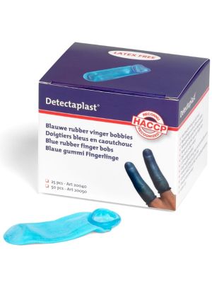 Detectaplast vingertop rubber blauw 50 stuks