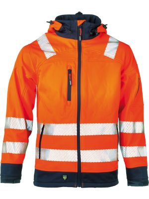 Gregor High Viz softshell jas Oranje/Navy