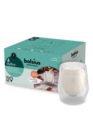 Bolsius Professional StylEco houder Transparant 4 Stuks