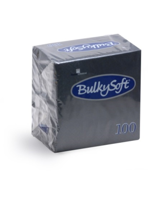 Bulkysoft 3-Laags Zwarte Servetten 40 x 40 cm, 1/4 Vouw, Doos van 1000 Stuks 