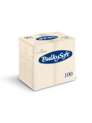 Bulkysoft 2-Laags Créme Servetten 40 x 40 cm, 1/8 Vouw, Doos van 2000 Stuks 