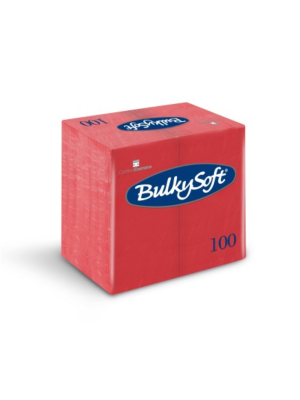 Bulkysoft 2-Laags Rode Servetten 40 x 40 cm, 1/8 Vouw, Doos van 2000 Stuks 