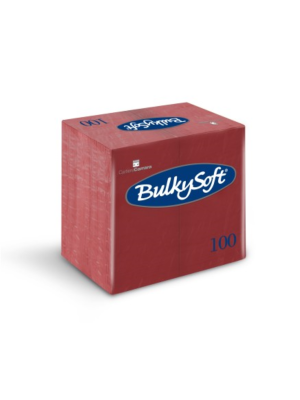 Bulkysoft 2-Laags BORDEAUX Servetten 40 x 40 cm, 1/8 Vouw, Doos van 2000 Stuks 