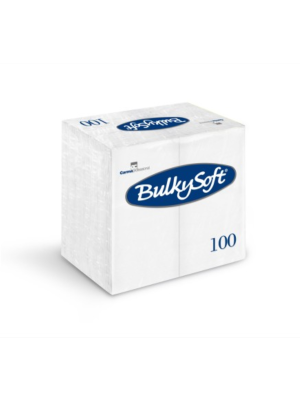 Bulkysoft 3-Laags Witte Servetten 40 x 40 cm, 1/8 Vouw, Doos van 1000 Stuks 