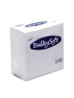 Bulkysoft 2-Laags Witte Servetten 24 x 24 cm, 1/4 Vouw, Doos van 2000 Stuks