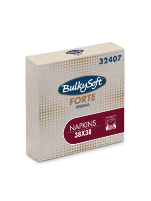 Bulkysoft 2-Laags Havana Recycled Servetten 38 x 38 cm, 1/4 Vouw PLUS, Doos van 1680 Stuks 