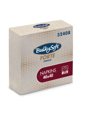 Bulkysoft 2-Laags Servetten Havana Recycled 40 x 40 cm, 1/4 Vouw, Doos van 2000 Stuks 