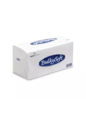 Bulkysoft 1-Laags Witte Servetten 33 x 33 cm, 1/4 Vouw, Doos van 4000 Stuks 
