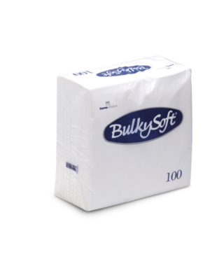 Bulkysoft 2-Laags Witte Servetten 40 x 40 cm, 1/4 Vouw, Doos van 2000 Stuks 
