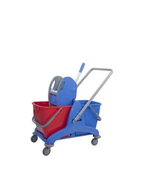 Dubbele Mopemmer kunstof blauw 2x25lt. inc. duwbeugel (inclusief pers)