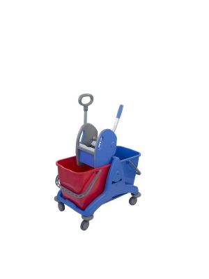 Dubbele Mopemmer kunstof blauw 2x25lt. inc. handgreep (inclusief pers)