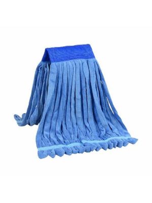 Strengenmop BLAUW 100% microvezel met band gelust 400grams