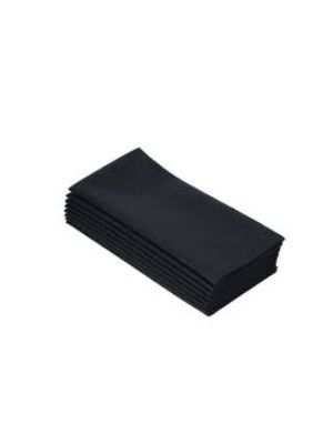 Servetten Airlaid 1/8 vouw 40cm ZWART 55gr. ds. 12x50st.