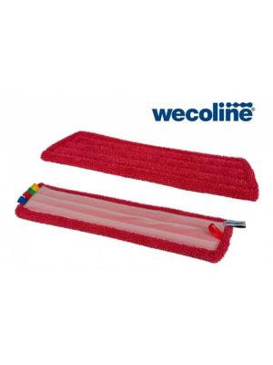 Wecoline Microvezel velcro vlakmop Rood 45cm, pak 5 stuks
