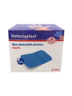 (REF 8251) Detectaplast detect. textielpleister elastisch blauw 50 x72 mm 50st