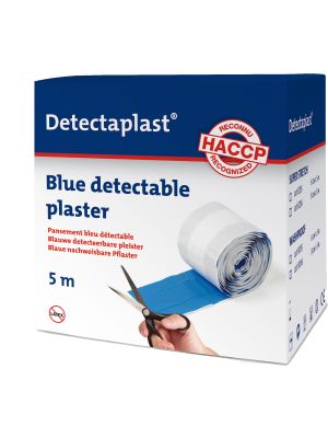 Detectaplast detect. textielpleister elastisch blauw 6cm x 5m