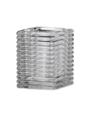 Square Ribbed Glass Transparant 6 stuks per doos.