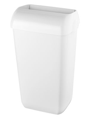 Elive line 2. Kunststof afvalbak met OPENDEKSEL GLANS wit 23 liter