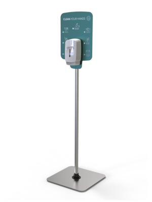 Fooom Desinfectiezuil met sensor dispenser zwart/rvs