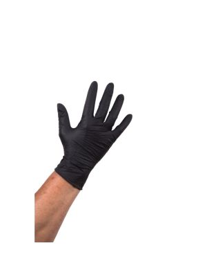 Nitril handschoenen, maat S, kleur Zwart.