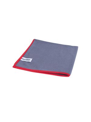 Allure microvezel glas- en metaal reinigingsdoek grijs/rood