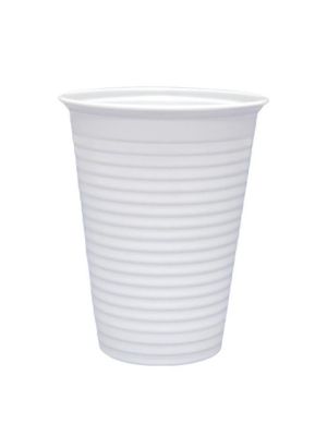 Witte plastic drinkbeker, PS, 180cc, wit