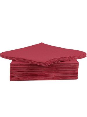 Servetten 2 laags bordeaux 33x33cm 4-vouw