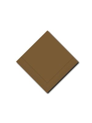 Servetten 2 laags bruin 40x40cm 4-vouw