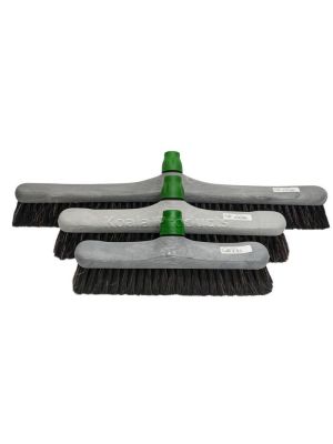 Zaalbezem gemengd haar, grijs met steelverb. groen