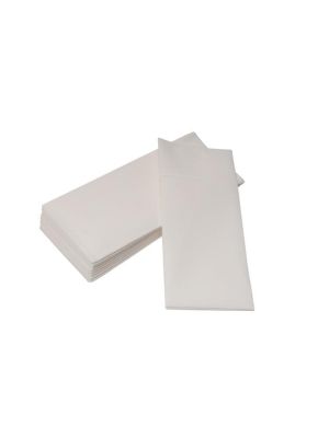 AIRLAID Bestekzakje, Wit, 60gr, 40x40cm, 1/8-vouw