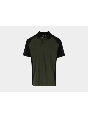 BRABO Polo Korte Mouwen DONKER KAKI/ZWART