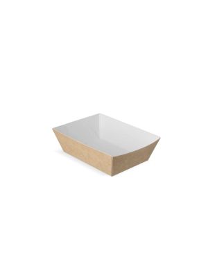 Frietbakje A7 kraft/wit bio pak a 100st.