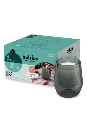Bolsius Professional StylEco houder Grijs 4 Stuks